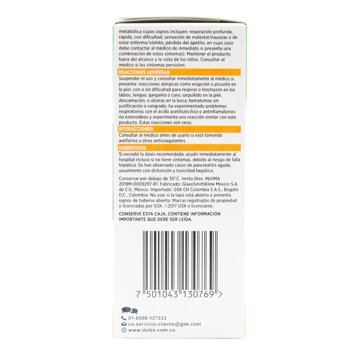 DOLEX JARABE NIÑOS  7+ 120 ML