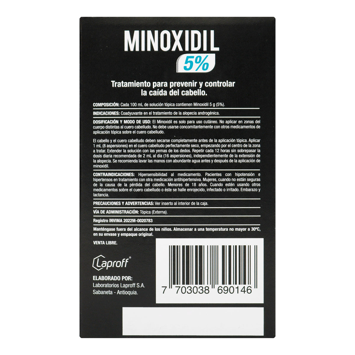 MINOXIDIL 5% SOLUCION TOPICA 60 ML LP