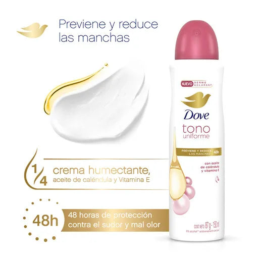 DESODORANTE DOVE SPRAY TONO UNIFORME MUJER 150 ML