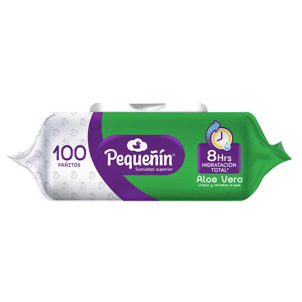 PAÑITOS HÚMEDOS PEQUEÑÍN CON ALOE FLAT PACK X 100 UNIDADES