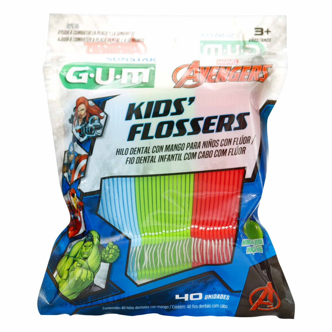 HILO DENTAL GUM FLOSSERS AVENGERS X 40 UNIDADES