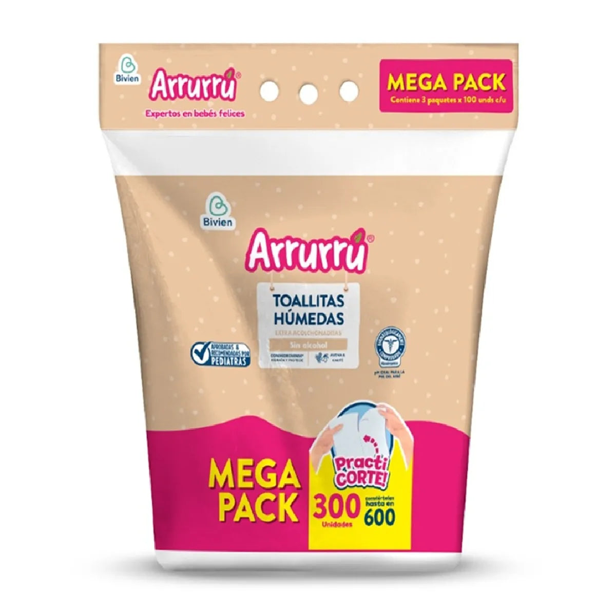 PAÑITOS HÚMEDOS ARRURRÚ CON AVENA Y KARITÉ X 300 UNIDADES