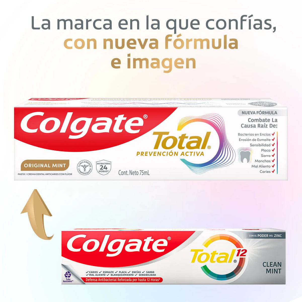 CREMA DENTAL COLGATE TOTAL ORIGINAL MINT 75 G — ECO PACK X 3 UNIDADES