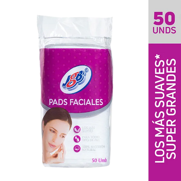 DISCOS FACIALES PADS JGB ALGODON 50 UND