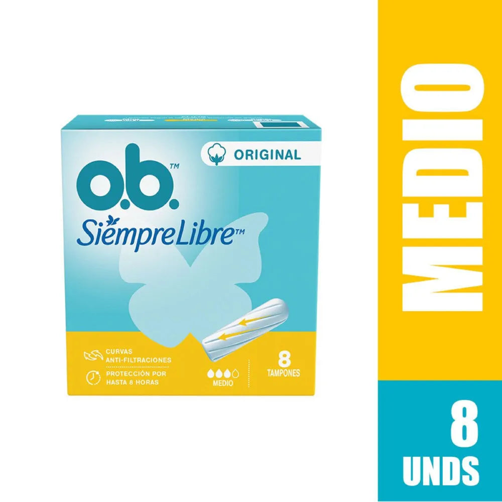 TAMPÓN O.B. SIEMPRE LIBRE ORIGINAL MEDIO X 8 UNIDADES