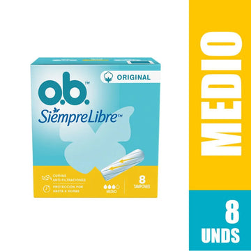 TAMPÓN O.B. SIEMPRE LIBRE ORIGINAL MEDIO X 8 UNIDADES