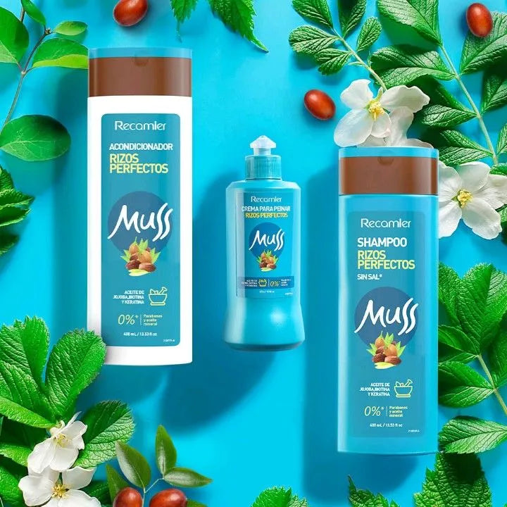 SHAMPOO MUSS RIZOS PERFECTOS 400 ML + ACONDICIONADOR 400 ML