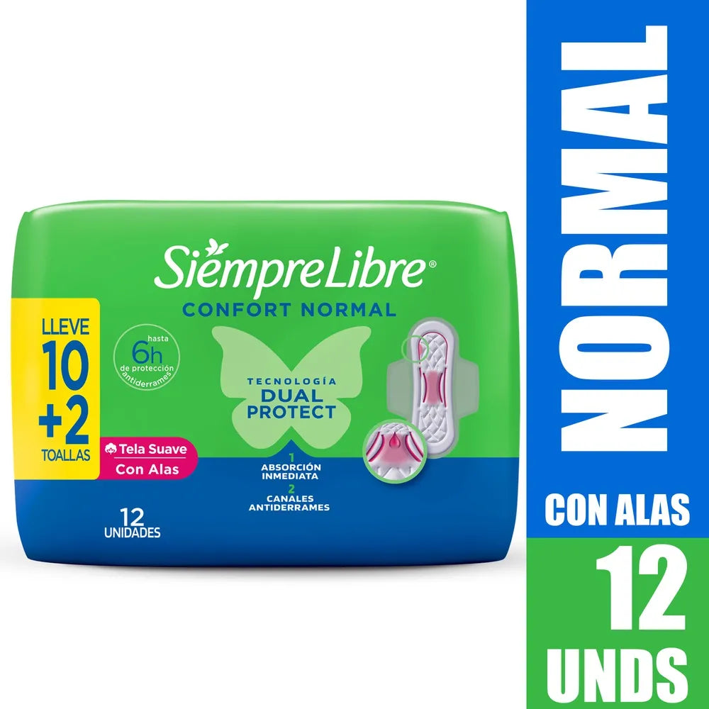 TOALLA HIGIÉNICA STAYFREE ESPECIAL CON ALAS X 12 UNIDADES