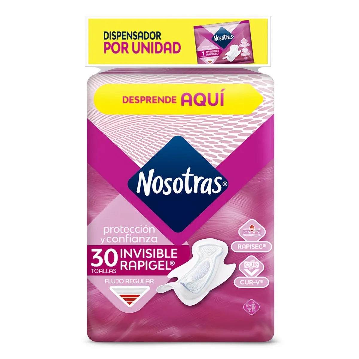 TOALLA NOSOTRAS INVISIBLE RAPIGEL X 30 UNIDADES