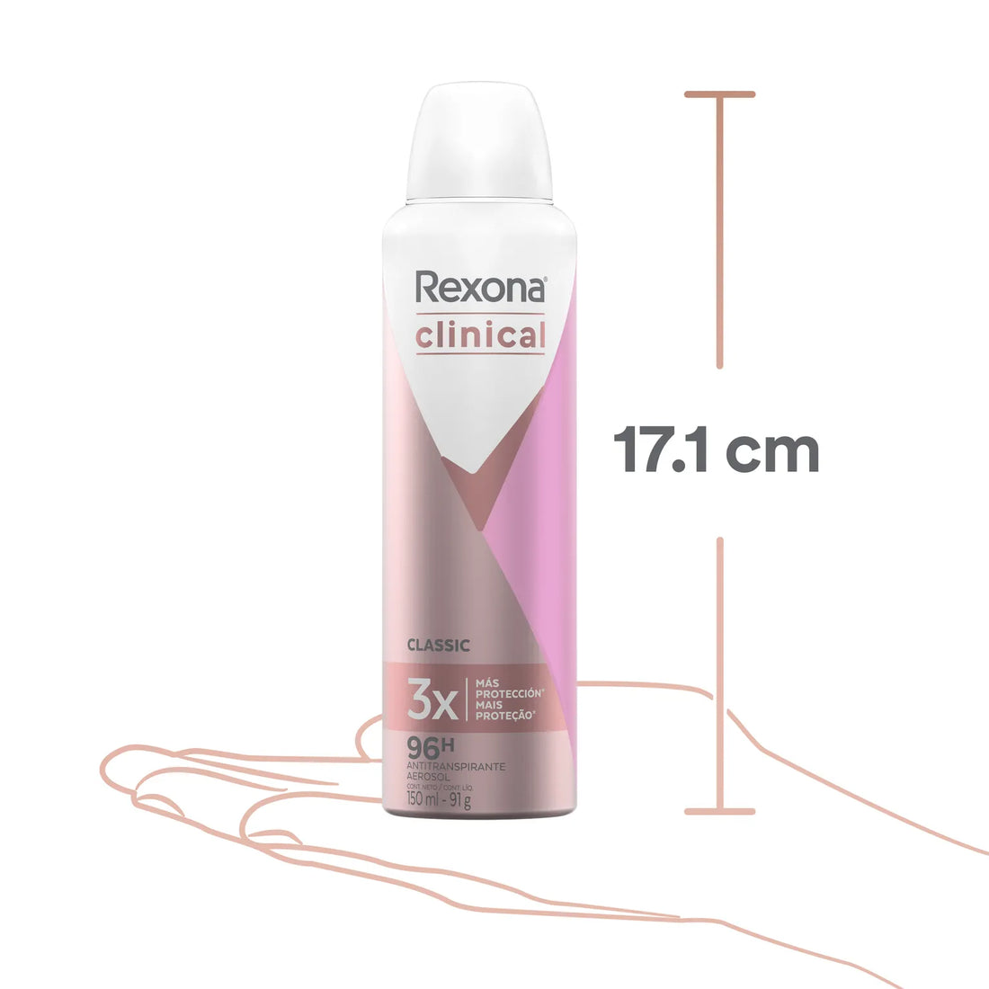 DESODORANTE REXONA CLINICAL CLASSIC EXPERT MUJER AEROSOL 91 G
