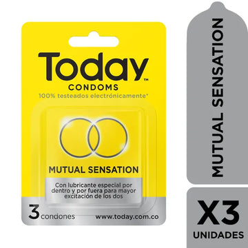 PRESERVATIVO TODAY MUTUAL SENSATION X 3 UNIDADES