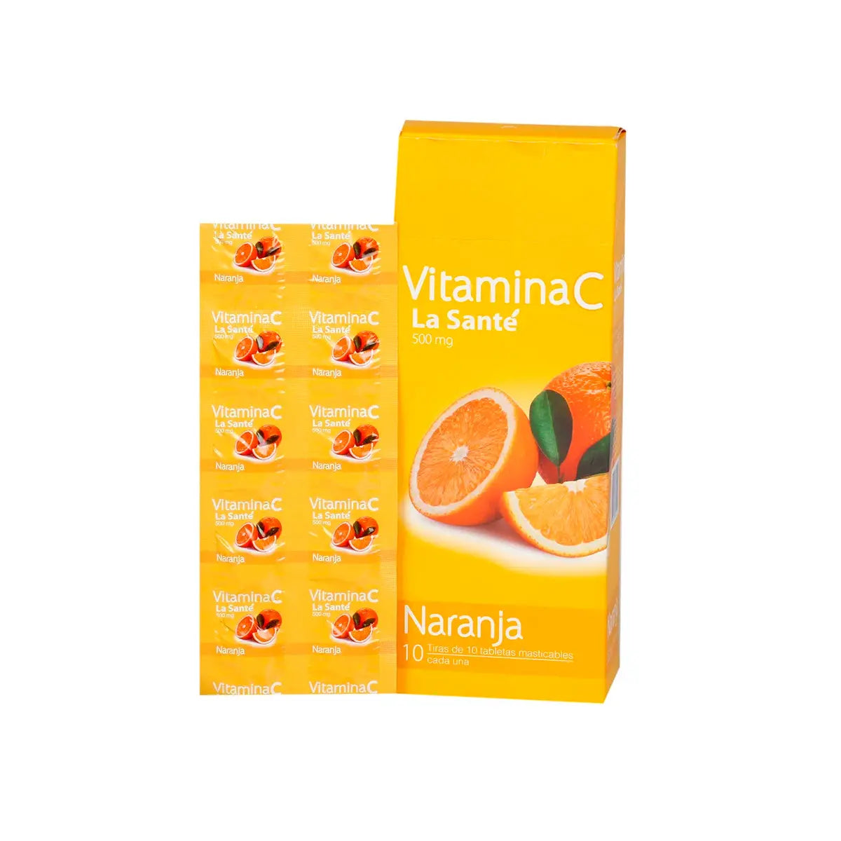 VITAMINA C 500 MG LA SANTÉ SABOR NARANJA X 10 TABLETAS