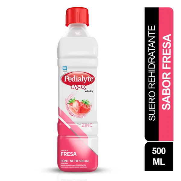 PEDIALYTE MAX ZINC 60 SABOR FRESA 500 ML