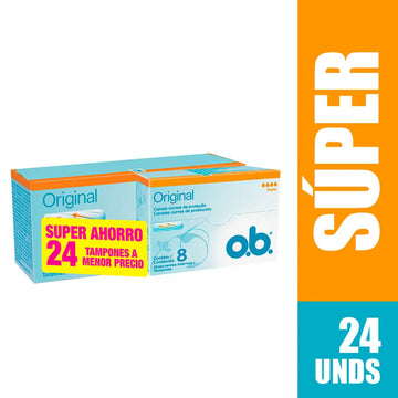 TAMPÓN O.B. ORIGINAL SUPER X 16 UND + O.B. ORIGINAL SUPER X 8 UND