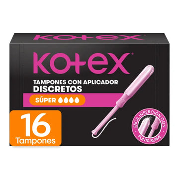 TAMPÓN KOTEX SUPER CON APLICADOR X 16 UNIDADES