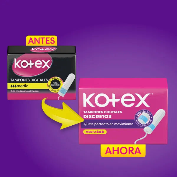 TAMPÓN KOTEX EVOLUTION DIGITAL MEDIO X 20 UND + 12 DE OBSEQUIO