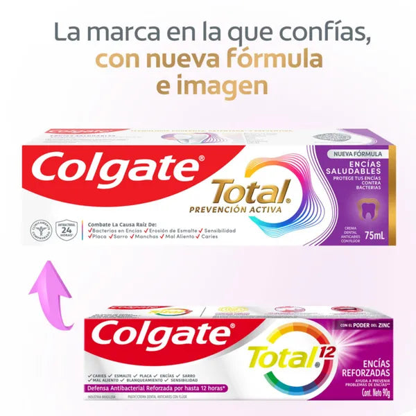 CREMA DENTAL COLGATE TOTAL 12 ENCÍAS REFORZADAS 75 ML