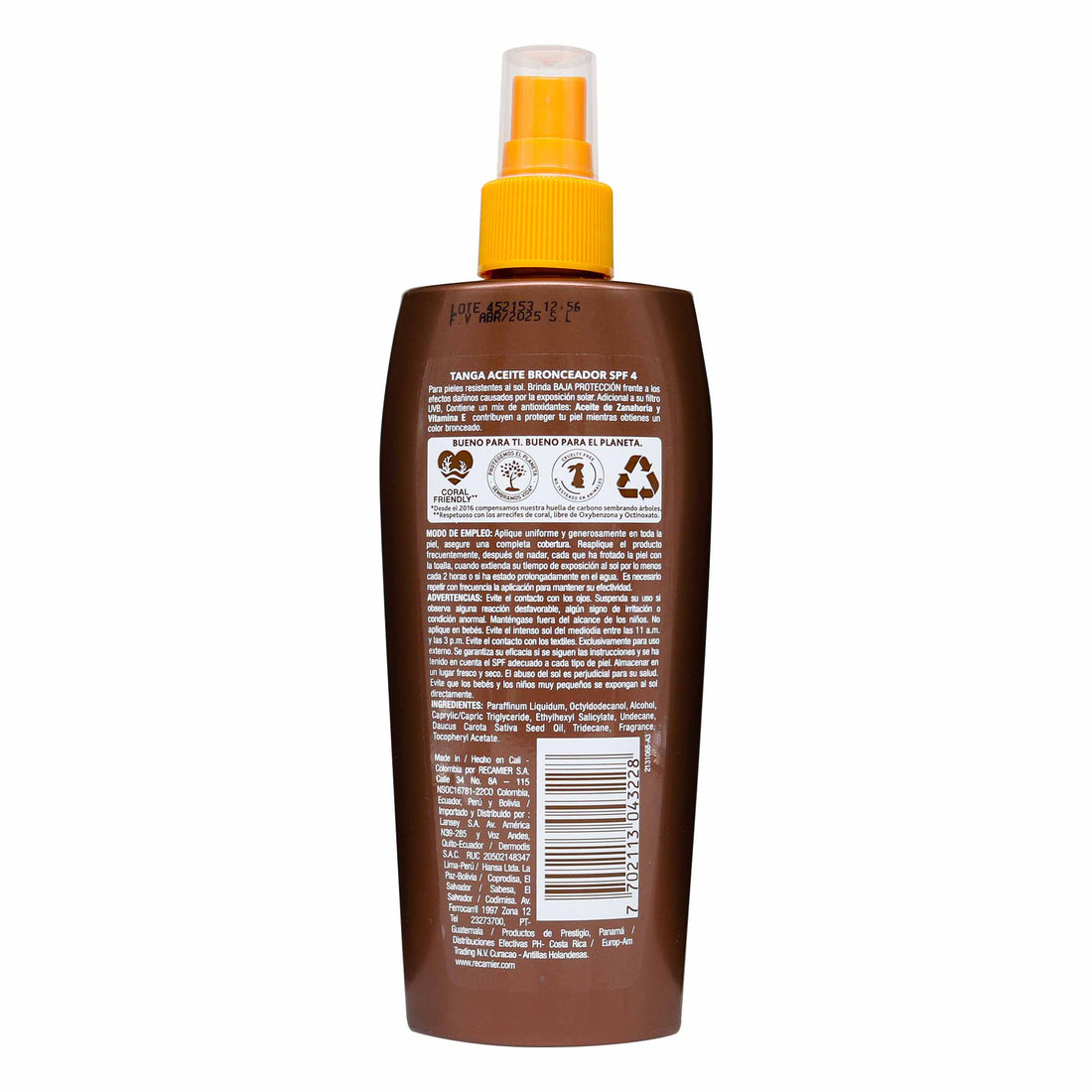 BRONC.TANGA ACEITE SPF 4 x 185 ML