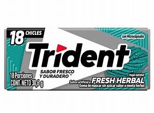 CHICLE TRIDENT EVUP FRESH HERBAL X 12 UDS