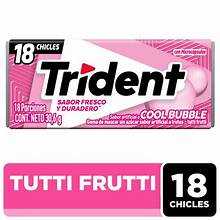 CHICLE TRIDENT EVUP COOL BUBBLE X 12 UDS
