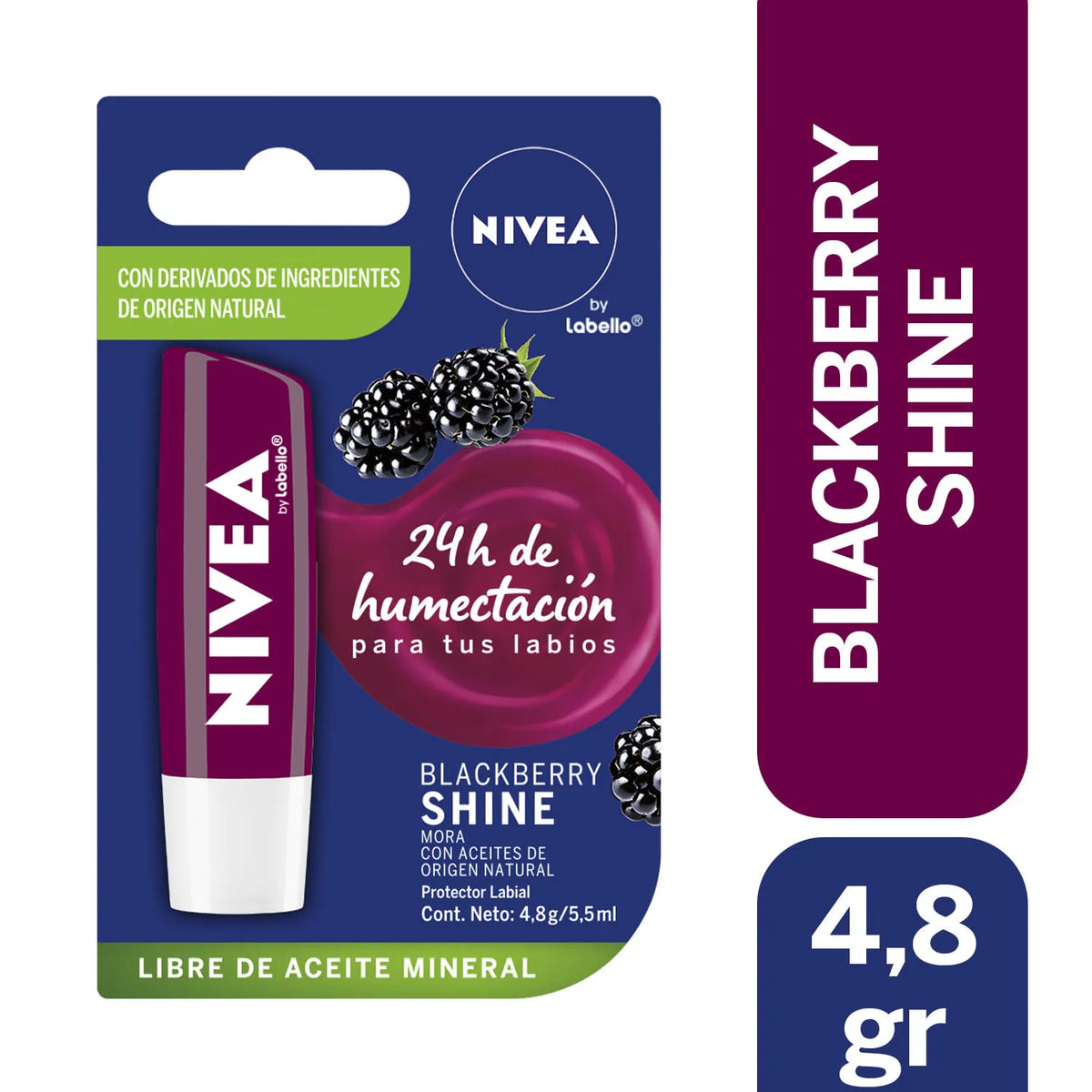 PROTECTOR LABIAL NIVEA FRUITY SHINE BLACKBERRY (MORA)