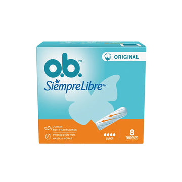 TAMPÓN O.B. SIEMPRE LIBRE ORIGINAL SUPER X 8 UNIDADES
