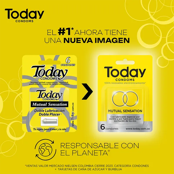 PRESERVATIVO TODAY MUTUAL SENSATION X 3 UNIDADES
