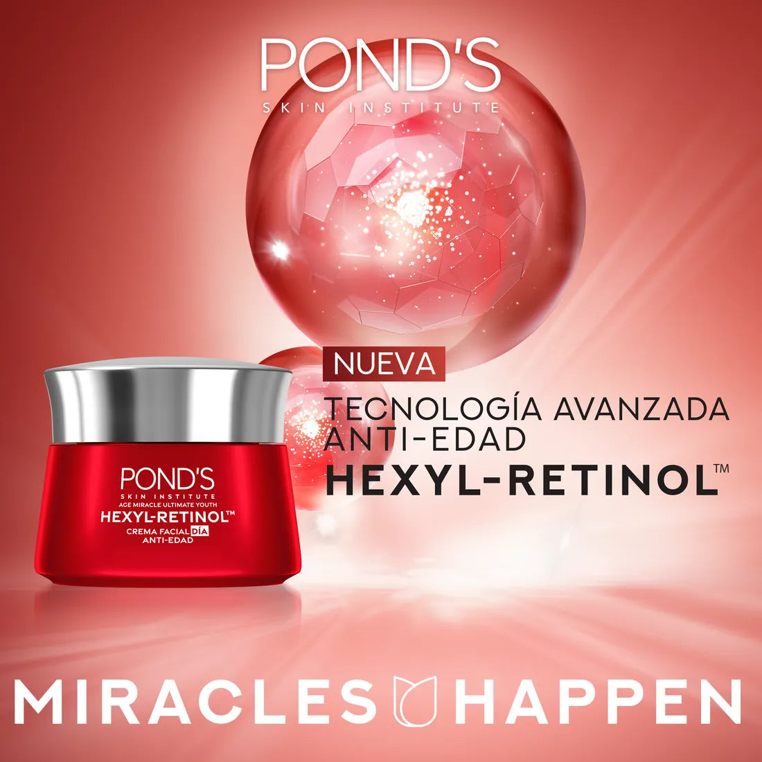 CREMA POND’S AGE MIRACLE CON HEXYL RETINOL — DÍA 50 G