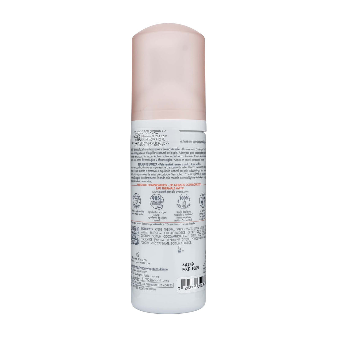 ESPUMA AVENE LIMPIADORA 150 ML