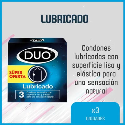 PRESERVATIVO DÚO NORMAL LUBRICADO X 3 UNIDADES